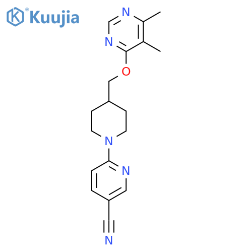 6-(4-{(5,6-dimethylpyrimidin-4-yl)oxymethyl}piperidin-1-yl)pyridine-3-carbonitrile structure