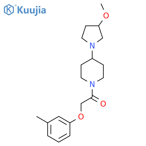 1-4-(3-methoxypyrrolidin-1-yl)piperidin-1-yl-2-(3-methylphenoxy)ethan-1-one structure