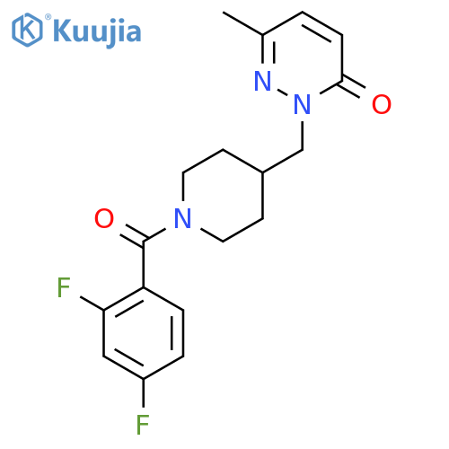 2-{1-(2,4-difluorobenzoyl)piperidin-4-ylmethyl}-6-methyl-2,3-dihydropyridazin-3-one structure