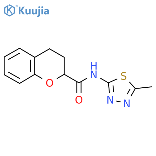 N-(5-methyl-1,3,4-thiadiazol-2-yl)-3,4-dihydro-2H-1-benzopyran-2-carboxamide structure