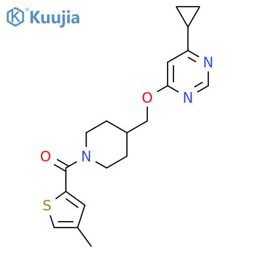 4-cyclopropyl-6-{1-(4-methylthiophene-2-carbonyl)piperidin-4-ylmethoxy}pyrimidine structure