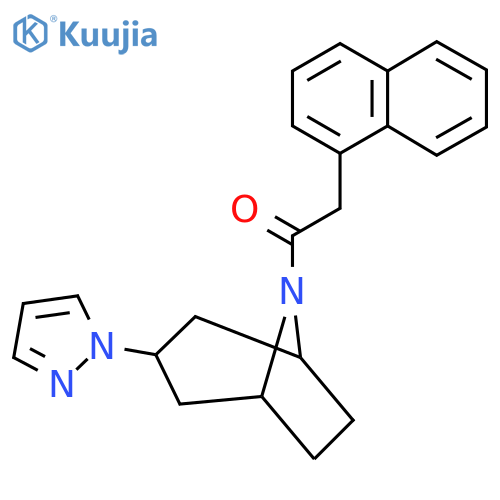 2-(naphthalen-1-yl)-1-3-(1H-pyrazol-1-yl)-8-azabicyclo3.2.1octan-8-ylethan-1-one structure