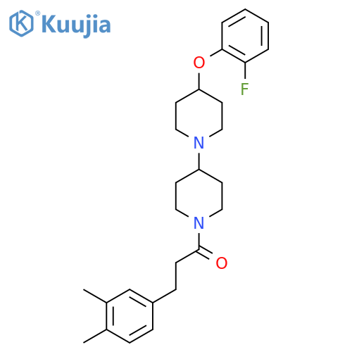 3-(3,4-dimethylphenyl)-1-4-(2-fluorophenoxy)-1,4'-bipiperidine-1'-ylpropan-1-one structure