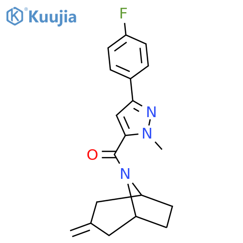 8-3-(4-fluorophenyl)-1-methyl-1H-pyrazole-5-carbonyl-3-methylidene-8-azabicyclo3.2.1octane structure
