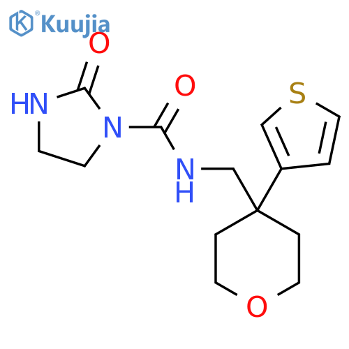 2-oxo-N-{[4-(thiophen-3-yl)oxan-4-yl]methyl}imidazolidine-1-carboxamide structure