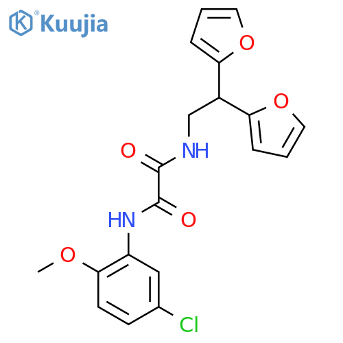 N-2,2-bis(furan-2-yl)ethyl-N'-(5-chloro-2-methoxyphenyl)ethanediamide structure