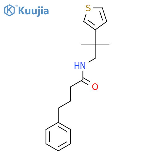 N-2-methyl-2-(thiophen-3-yl)propyl-4-phenylbutanamide structure