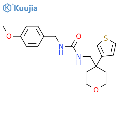 1-(4-methoxyphenyl)methyl-3-{4-(thiophen-3-yl)oxan-4-ylmethyl}urea structure