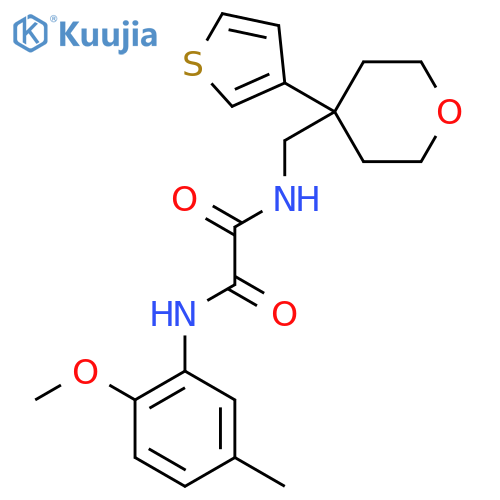 N-(2-methoxy-5-methylphenyl)-N'-{4-(thiophen-3-yl)oxan-4-ylmethyl}ethanediamide structure
