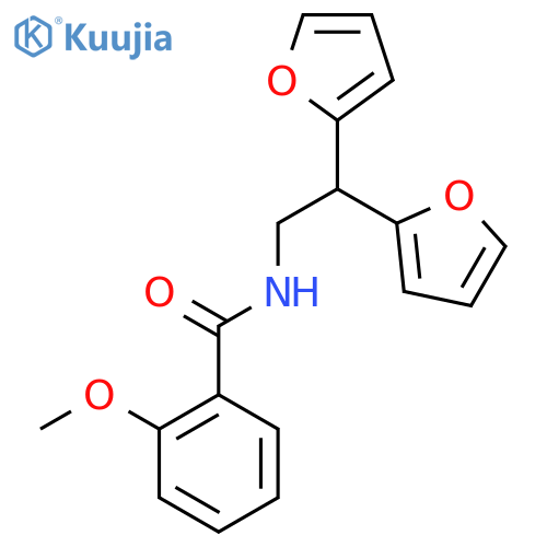 N-[2,2-bis(furan-2-yl)ethyl]-2-methoxybenzamide structure