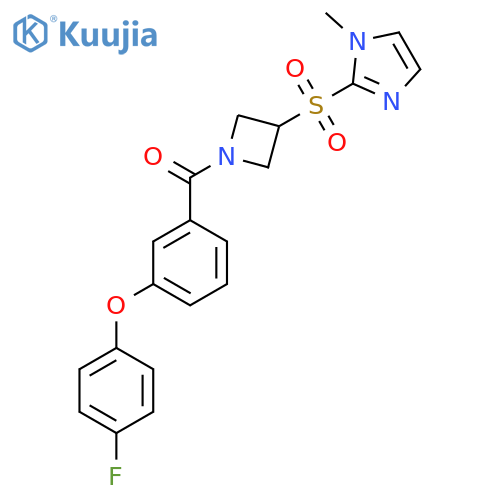 (3-(4-fluorophenoxy)phenyl)(3-((1-methyl-1H-imidazol-2-yl)sulfonyl)azetidin-1-yl)methanone structure