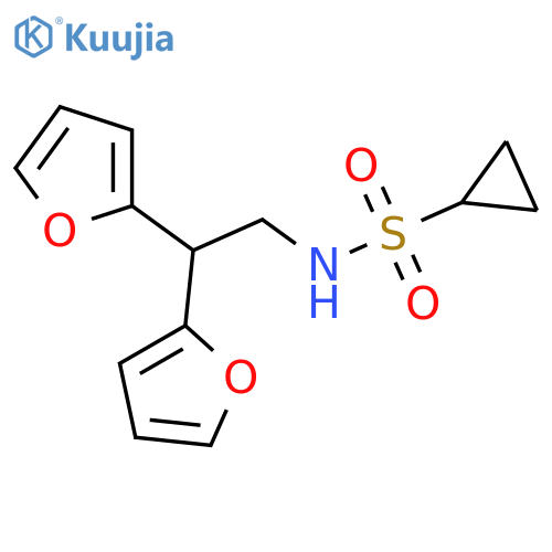 N-[2,2-bis(furan-2-yl)ethyl]cyclopropanesulfonamide structure