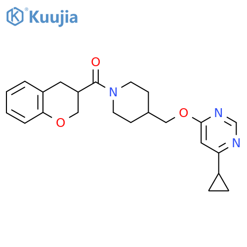4-cyclopropyl-6-{1-(3,4-dihydro-2H-1-benzopyran-3-carbonyl)piperidin-4-ylmethoxy}pyrimidine structure