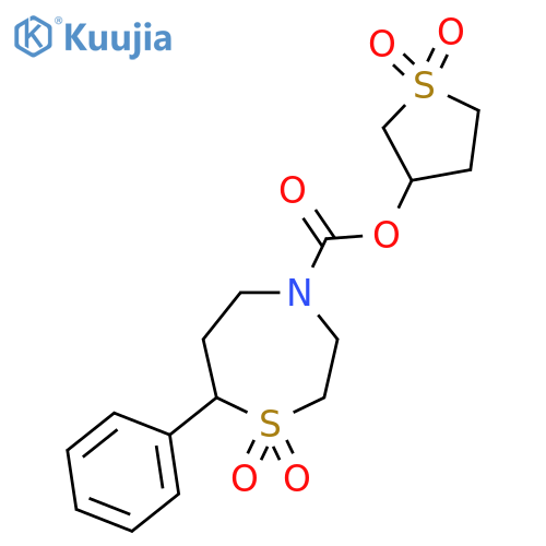 1,1-dioxo-1lambda6-thiolan-3-yl 1,1-dioxo-7-phenyl-1lambda6,4-thiazepane-4-carboxylate structure
