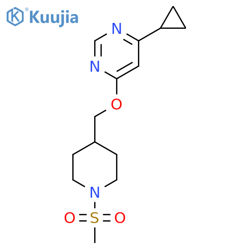 4-cyclopropyl-6-(1-methanesulfonylpiperidin-4-yl)methoxypyrimidine structure