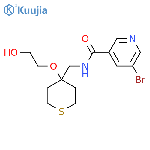 5-bromo-N-{4-(2-hydroxyethoxy)thian-4-ylmethyl}pyridine-3-carboxamide structure
