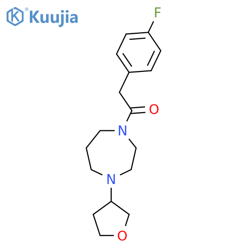 2-(4-fluorophenyl)-1-4-(oxolan-3-yl)-1,4-diazepan-1-ylethan-1-one structure