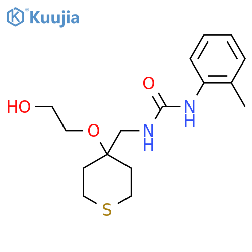 1-{4-(2-hydroxyethoxy)thian-4-ylmethyl}-3-(2-methylphenyl)urea structure