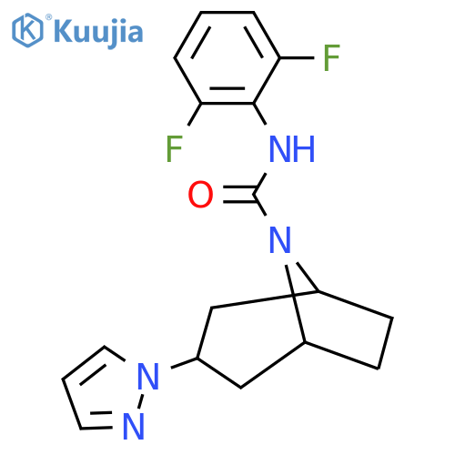 N-(2,6-difluorophenyl)-3-(1H-pyrazol-1-yl)-8-azabicyclo3.2.1octane-8-carboxamide structure
