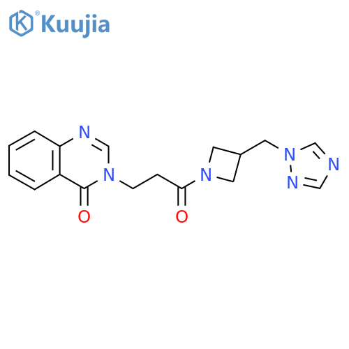 3-(3-oxo-3-{3-(1H-1,2,4-triazol-1-yl)methylazetidin-1-yl}propyl)-3,4-dihydroquinazolin-4-one structure