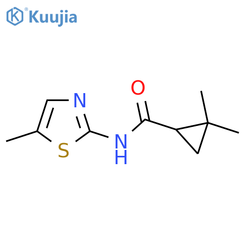2,2-dimethyl-N-(5-methyl-1,3-thiazol-2-yl)cyclopropane-1-carboxamide structure