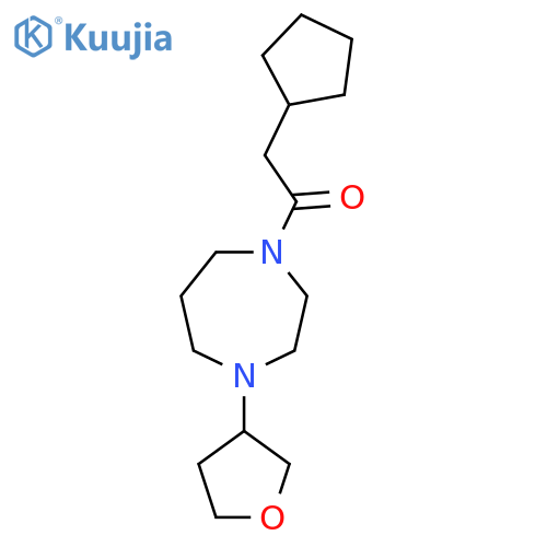 2-cyclopentyl-1-4-(oxolan-3-yl)-1,4-diazepan-1-ylethan-1-one structure