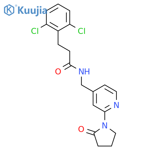 3-(2,6-dichlorophenyl)-N-{2-(2-oxopyrrolidin-1-yl)pyridin-4-ylmethyl}propanamide structure