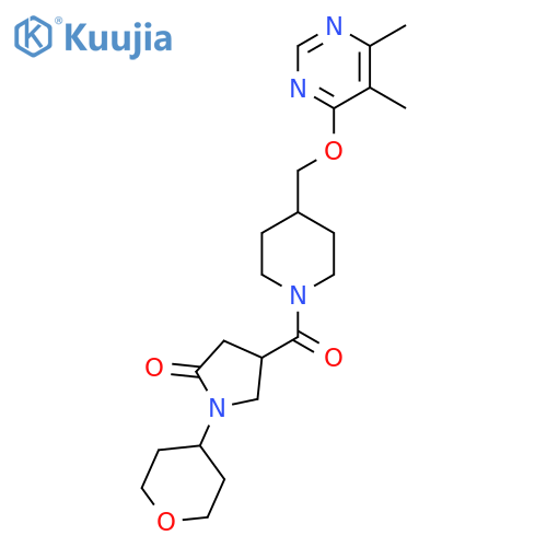 4-(4-{(5,6-dimethylpyrimidin-4-yl)oxymethyl}piperidine-1-carbonyl)-1-(oxan-4-yl)pyrrolidin-2-one structure
