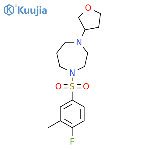 1-(4-fluoro-3-methylbenzenesulfonyl)-4-(oxolan-3-yl)-1,4-diazepane structure