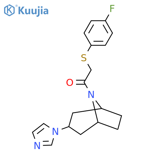 2-(4-fluorophenyl)sulfanyl-1-3-(1H-imidazol-1-yl)-8-azabicyclo3.2.1octan-8-ylethan-1-one structure