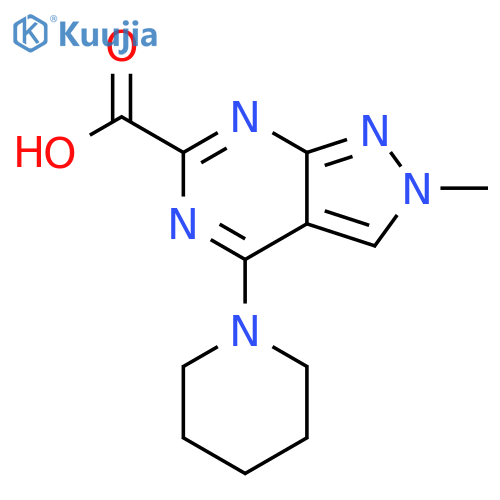 2-methyl-4-(piperidin-1-yl)-2H-pyrazolo3,4-dpyrimidine-6-carboxylic acid structure