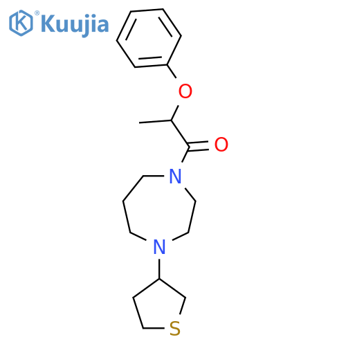 2-phenoxy-1-[4-(thiolan-3-yl)-1,4-diazepan-1-yl]propan-1-one structure