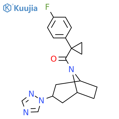 8-1-(4-fluorophenyl)cyclopropanecarbonyl-3-(1H-1,2,4-triazol-1-yl)-8-azabicyclo3.2.1octane structure