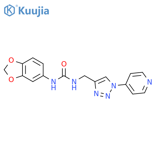 1-(2H-1,3-benzodioxol-5-yl)-3-{1-(pyridin-4-yl)-1H-1,2,3-triazol-4-ylmethyl}urea structure
