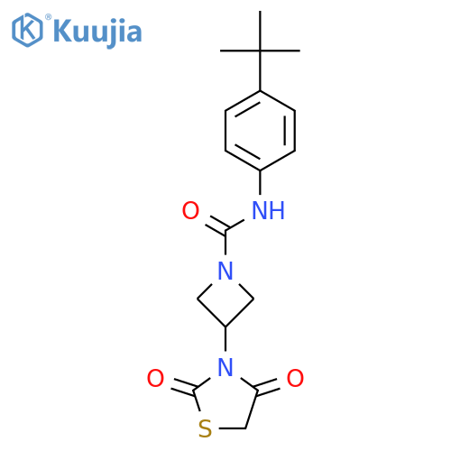 N-(4-(tert-butyl)phenyl)-3-(2,4-dioxothiazolidin-3-yl)azetidine-1-carboxamide structure