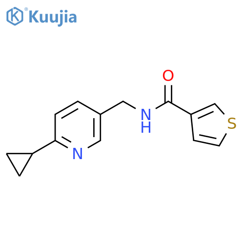 N-(6-cyclopropylpyridin-3-yl)methylthiophene-3-carboxamide structure
