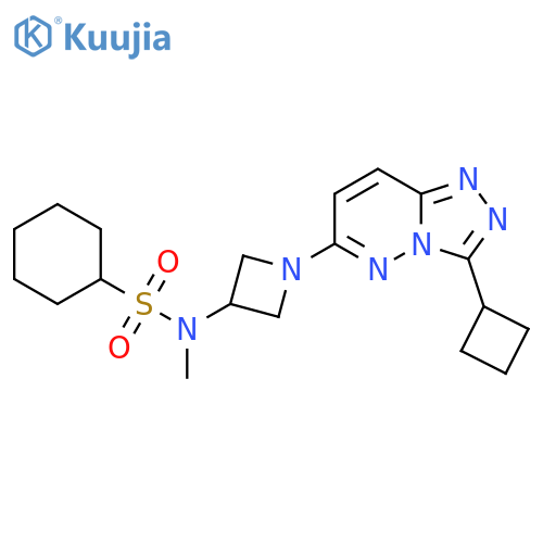 N-(1-{3-cyclobutyl-1,2,4triazolo4,3-bpyridazin-6-yl}azetidin-3-yl)-N-methylcyclohexanesulfonamide structure