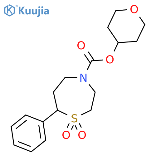 oxan-4-yl 1,1-dioxo-7-phenyl-1lambda6,4-thiazepane-4-carboxylate structure