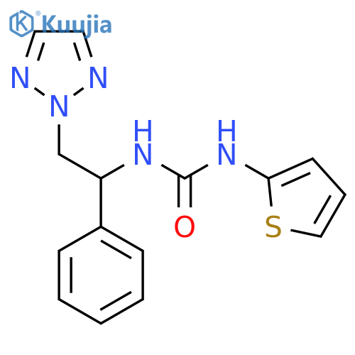 1-1-phenyl-2-(2H-1,2,3-triazol-2-yl)ethyl-3-(thiophen-2-yl)urea structure