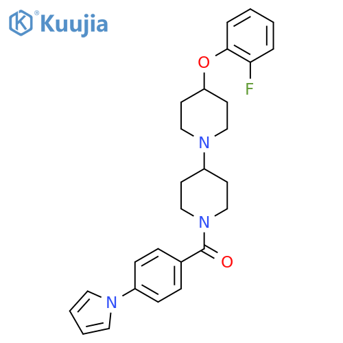 4-(2-fluorophenoxy)-1'-[4-(1H-pyrrol-1-yl)benzoyl]-1,4'-bipiperidine structure