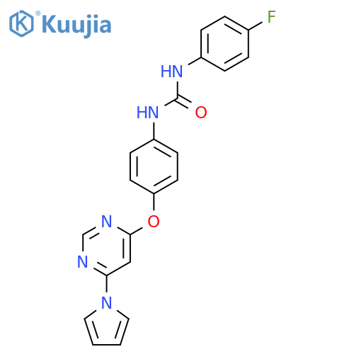 3-(4-fluorophenyl)-1-(4-{6-(1H-pyrrol-1-yl)pyrimidin-4-yloxy}phenyl)urea structure