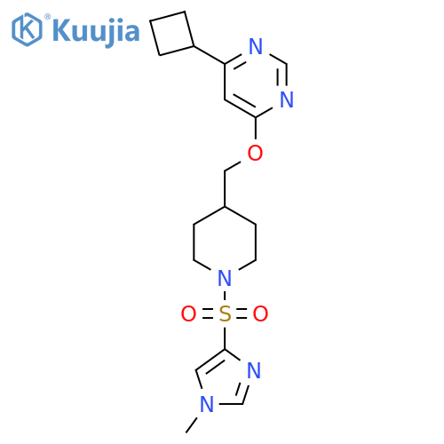 4-cyclobutyl-6-({1-(1-methyl-1H-imidazol-4-yl)sulfonylpiperidin-4-yl}methoxy)pyrimidine structure