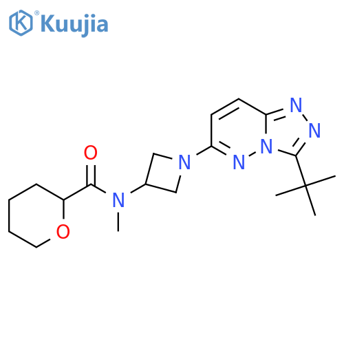 N-(1-{3-tert-butyl-1,2,4triazolo4,3-bpyridazin-6-yl}azetidin-3-yl)-N-methyloxane-2-carboxamide structure
