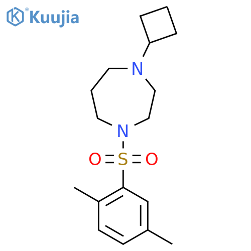 1-cyclobutyl-4-(2,5-dimethylbenzenesulfonyl)-1,4-diazepane structure