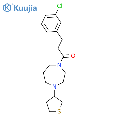 3-(3-chlorophenyl)-1-[4-(thiolan-3-yl)-1,4-diazepan-1-yl]propan-1-one structure