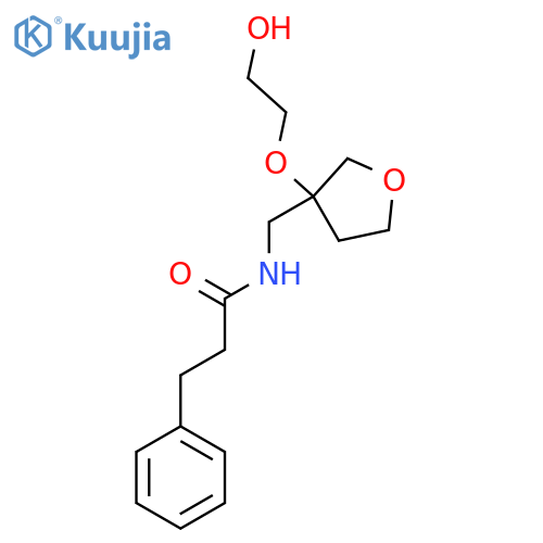 N-{3-(2-hydroxyethoxy)oxolan-3-ylmethyl}-3-phenylpropanamide structure