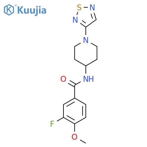 N-(1-(1,2,5-thiadiazol-3-yl)piperidin-4-yl)-3-fluoro-4-methoxybenzamide structure