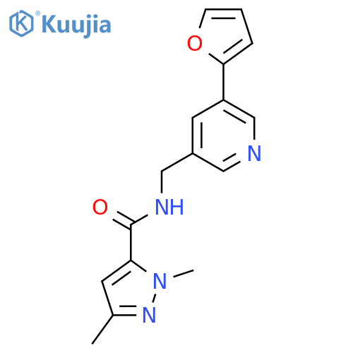 N-{5-(furan-2-yl)pyridin-3-ylmethyl}-1,3-dimethyl-1H-pyrazole-5-carboxamide structure