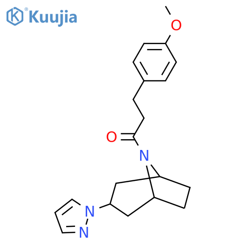3-(4-methoxyphenyl)-1-3-(1H-pyrazol-1-yl)-8-azabicyclo3.2.1octan-8-ylpropan-1-one structure