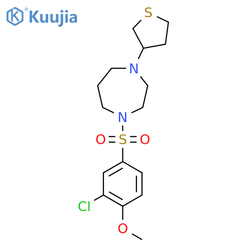 1-(3-chloro-4-methoxybenzenesulfonyl)-4-(thiolan-3-yl)-1,4-diazepane structure